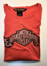 HARLEY-DAVIDSON　ハーレーダビッドソン　ロングTシャツ　レディース　サイズ=M ルージュ系 ☆直営店購入品　_画像1