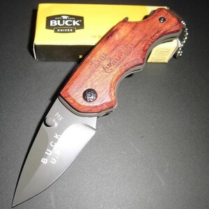 BUCK 折りたたみナイフ サバイバルナイフ 釣り キャンプ アウトドア 訳あり 新品