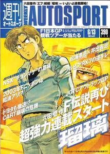 AUTO SPORT　オートスポーツ　№871　2002年6月13日号　F伝説再び　超強力連載スタート　瑠璃　六田登 作