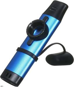 ホイッスル Kazoo カズー 笛 青 ブルー アルミニウム合金メタル 振動膜 5枚 音楽玩具 送料無料