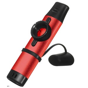 ホイッスル Kazoo カズー 笛 赤 レッド アルミニウム合金メタル 振動膜 5枚 音楽玩具 送料無料