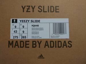 国内正規品　新品未使用　adidas Yeezy slide　Onyx　US9　27.5cm　HQ6448　イージー スライド　サンダル　オニキス　黒　カニエ　ウエスト