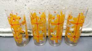 昭和レトロ 花柄 レトロポップ ガラスコップ タンブラーグラス 昭和レトロポップ グラス レトロ アデリア アデリアグラス 4個