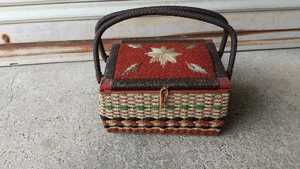  коробка для швейных принадлежностей шкатулка для швейных принадлежностей Showa Retro корзина бардачок корзина сумка плетеный . сумка .