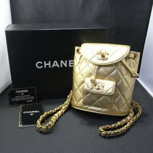 シャネル　CHANEL　リュックサック　ゴールド　ミニリュック　バックパック　金色　バッグ　チェーン