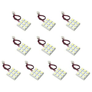 10個セット●● 12V SMD9連 3×3 LED 基板 端子形状T10×28mm 3チップ総発光数27発 ルームランプ ホワイト