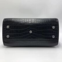 1円【極美品・超希少】 Saint Laurent Paris カバ クロコ ハンドバッグ 2way ショルダーバッグ トート サンローランパリ 黒 レザー カード_画像5