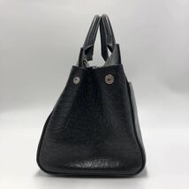 1円【極美品・超希少】 Saint Laurent Paris カバ クロコ ハンドバッグ 2way ショルダーバッグ トート サンローランパリ 黒 レザー カード_画像3