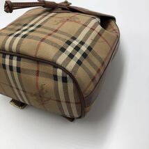 1円【極美品】 BURBERRY リュック 巾着 ノバチェック シャドーホース ヴィンテージ バーバリー バックパック ブラウン PVCレザー_画像7