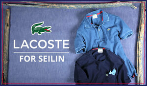 ★HRM/サイズ4/ラコステ LACOSTE/インディゴ/ハリウッドランチマーケット/ハリラン/聖林公司/blue blue/半袖刺繍ポロシャツ/デニムライク