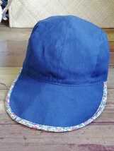 ELLE エル リバーシブル キャップ 花柄 紺色 帽子 テニス CAP サイズ表記無し ランニング ウォーキング reversible hat 送料込み_画像1