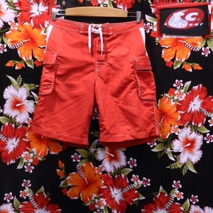 T&C SURF HAWAII DESIGNS タウン＆カントリー 80's USA製 オールド ビンテージ ボードパンツ サーフパンツ 海水パンツ ハーフパンツ 赤 32