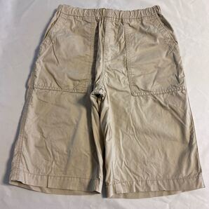 【USED】ジーユー GU 140 ショートパンツ コットン ハーフパンツ ベージュ 半ズボン No.22070704