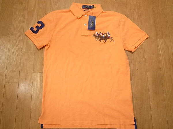 【送料無料 即決】Polo Ralph Lauren ポロ ラルフローレン Custom Slim Fit Triple-Pony Polo Shirtトリプルポニー ポロシャツ S新品タグ付