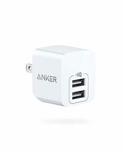 【単品】 Anker PowerPort mini（12W 2ポート USBフルスピード充電器）【折りたたみ式プラグ/Power