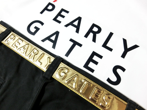  PEARLY GATES パーリーゲイツ エナメル ロゴステッチ ゴルフベルト 人気のゴールド ユニセックス 調節可能