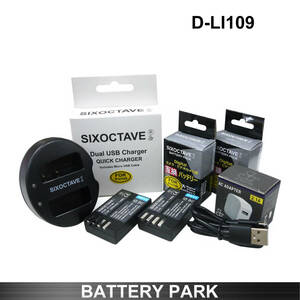 値下　ペンタックス D-LI109 互換バッテリー2個と互換充電器　2.1A高速ACアダプター付　D-BC109 / KBC-109J　KP KP IR KP J limited ボディ