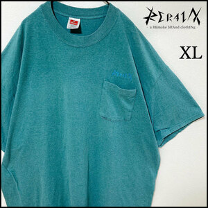 メンズ服ロゴ刺繍半袖TシャツXL　古着屋 ブランド　ストリート系　春夏物 緑