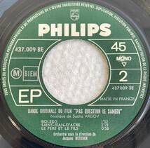 Pas question le samedi (1965) サシャ・アルゴフ 仏盤EP Philips Medium 437009 BE_画像6