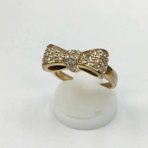 Folifori Follifollie Design Ring Ribbon Gold