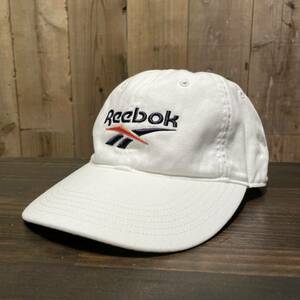 Reebok ロゴ キャップ ビンテージ アメリカ古着 リーボック 帽子 ダッド ハット オールドスクール 90s 白 ホワイト