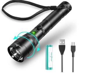 懐中電灯 ハンディライト アウトドア用 LED かいちゅうでんとう USB 充電式 防災 特徴点滅機能, 防水機能 電源
