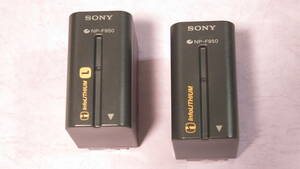 2個セット SONY NP-F950 純正品大容量 バッテリー 中古-動作品 表示使用10時間 / ソニー ビデオカメラ用 リチウムイオン充電池 No.11