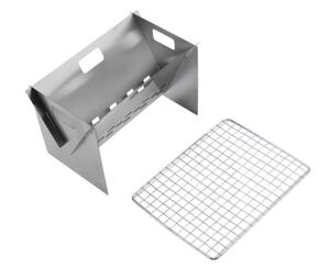 アウトドアバーベキュー コンロ ステンレス製軽量焚き火台収納ケース付き 小型 BBQコンロ 一人用 収納袋 焚き火台