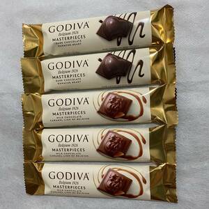 GODIVA ゴディバ マスターピース バー 5袋 ダークチョコレート ガナッシュ ミルクチョコレート キャラメル チョコ 送料込 送料無料
