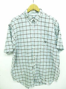 NL22072704 CHAPS RALPH LAUREN チャップス ラルフローレン ボタンダウン シャツ 半袖 チェック ライトブルー系 XL