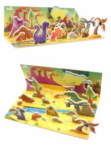 知育玩具、子供の為の3Dパズル　恐竜　ダイナソー　簡単　モンテッソーリ　ジオラマ　オブジェ　飾れる