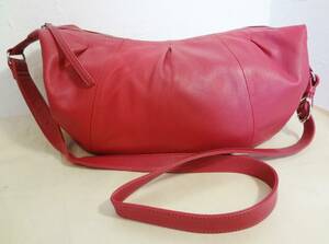 [ superior article ] earth shop bag tsuchiya bag chiffon all leather shoulder bag diagonal .. red pink series light weight 400g