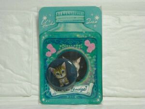 山田雨月◆ニャン缶バッジ１１◇キジトラ(青)◆猫/ネコ