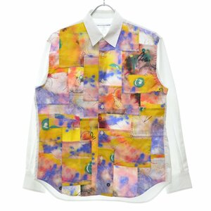 【XS】COMME des GARCONS SHIRT / コムデギャルソン シャツ 20AW W28035 FUTURA パッチワークグラフィックプリント 穴あき長袖シャツ