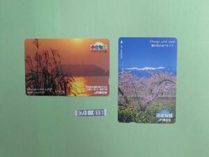 ⑦　コレクション処分　　　619　　オレンジカード　　使用済　「小さな旅シリーズ2種」　1000円　１９９１年　ＪＲ東日本　２種　２枚　