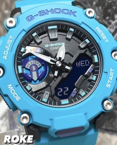 新品 G-SHOCK Gショック ジーショック カシオ CASIO 正規品 腕時計 アナデジ腕時計 カーボンコアガード ターコイズブルー＆パープル
