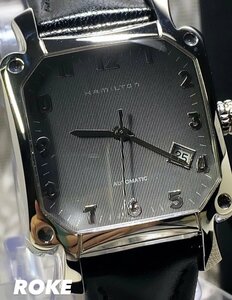 新品 正規品 HAMILTON ハミルトン 自動巻き 手巻き付き 腕時計 ロイド スクエア カーフレザーベルト サファイアクリスタル H19415783