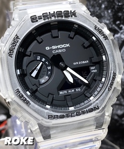 新品 G-SHOCK Gショック ジーショック カシオ CASIO 正規品 腕時計 アナデジ腕時計 多機能腕時計 スケルトン 八角形フォルム GA-2100SKE-7