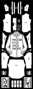 FINGER FOX AND SHIRTS フィンガーフォックスアンドシャツ かまわぬ代官山店30周年記念 手拭い 手ぬぐい てぬぐい 黒色×白色