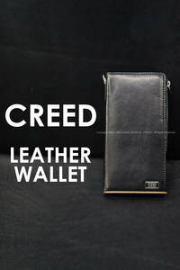 CREED レザーロングウォレット 財布 Lジップ 小銭入れ 札入れ 薄マチ クリード 本革 ジッピー