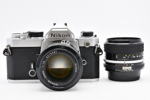 Nikon FM + AI NIKKOR 50mm F1.4 + AI NIKKOR 35mm F2.8 フィルムカメラ MF一眼レフ 標準 広角 単焦点 レンズセット ニコン ■01637