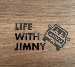 184. 【送料無料】 ジムニー LIFE WITH JIMNY カッティングステッカー キャンプ アウトドア 【新品】