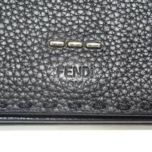 1円～ FENDI selleria フェンディ セレリア カードケース ブラック 黒 カーフレザー レザー 革 二つ折り カード ケース メンズ_画像2