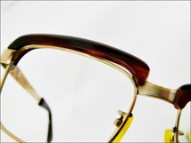 16 38-505542-19 [S] (12) 鼈甲 ベっ甲 眼鏡 めがね メガネフレーム 金属フレーム フルリム 金張 レンズなし 福38_画像7