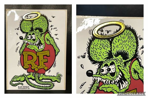 激レア ラットフィンク RAT FINK 天使の輪 Ed Roth Big Daddy Ratfink カスタム カルチャー ホットロッド ロウブロウ ステッカー デカール