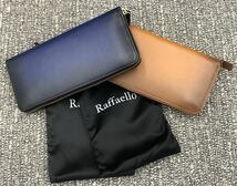 37 未使用　訳有り《Raffaello ラファエロ》本革　レザー　染付　スフマート　長財布　メンズ　2セット_画像1