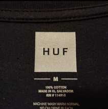 HUF ハフ STAGE POCKET TEE ステージ ポケット Tシャツ black ピンク 刺繍 サイズ M 新品 未使用 送料無料_画像5