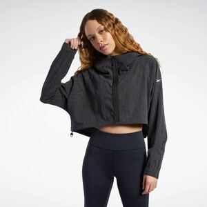 新品Reebok リーボック　クロップ ジャケット / Crop Jacket 　パーカー　ジャケット　プルオーバー　ブラック　黒　トップス