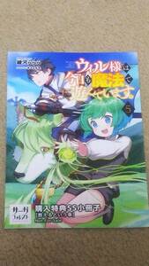 ウィル様は今日も魔法で遊んでいます。 5巻購入特典 教えるという事 綾河ららら ネコメガネ