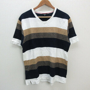 y■BIGサイズ■ビームスハート/BEAMS マルチボーダーTシャツ【 メンズXL 】MENS/62【中古】